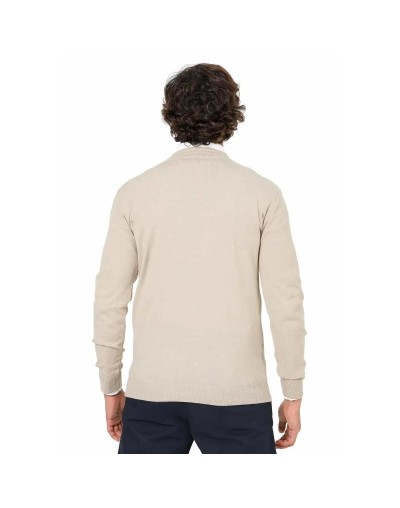 SHC006 Buzo Cuello V Color Beige Talla S M L XL