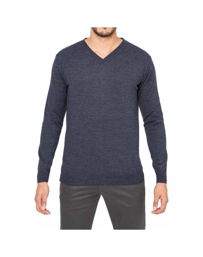 SHC006 Buzo Cuello V Color Azul Oscuro Talla S M L XL