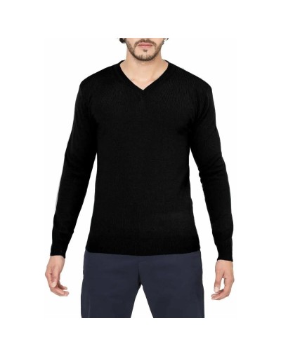 SHC006 Buzo Cuello V Color Negro Talla S M L XL