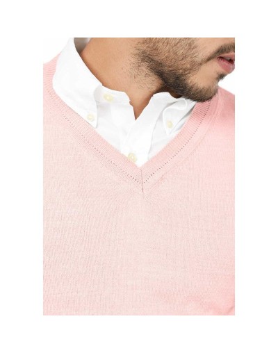 SHC006 Buzo Cuello V Color Palo de Rosa Talla S M L XL