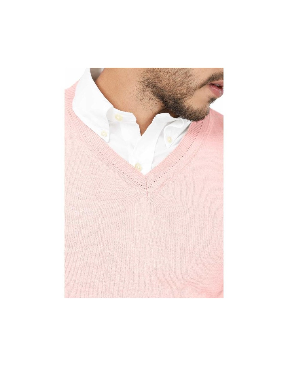 SHC006 Buzo Cuello V Color Palo de Rosa Talla S M L XL