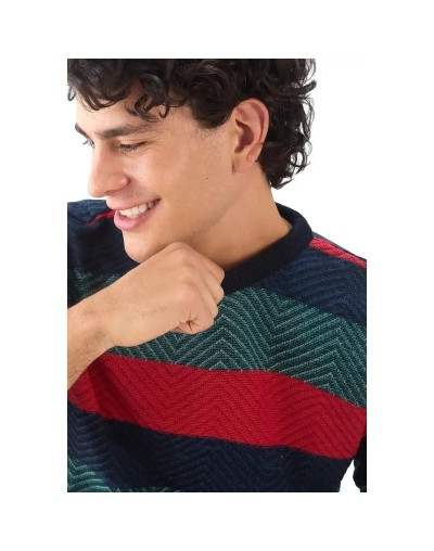 MHC810 Saco Matizado 3 Colores Zigzag Multicolor Talla S M L XL