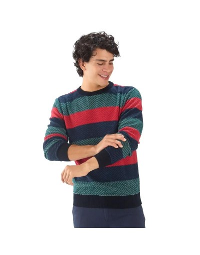 MHC810 Saco Matizado 3 Colores Zigzag Multicolor Talla S M L XL