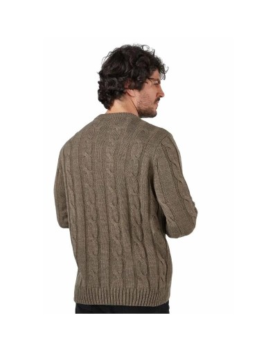 DHC677 Buzo Trenzado Cuello Redondo Color Camel Talla XS S M L XL