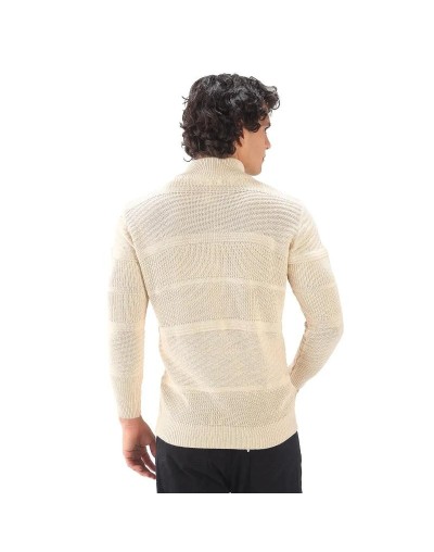 BHA832 Sueter Cuello Alto Labrado Color Beige Talla S M L XL