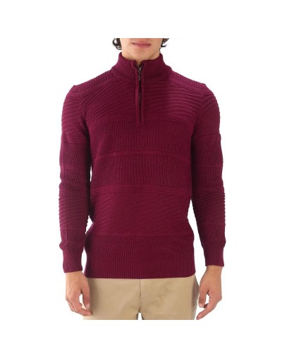 BHA832 Sueter Cuello Alto Labrado Color Vinotinto Talla S M L XL