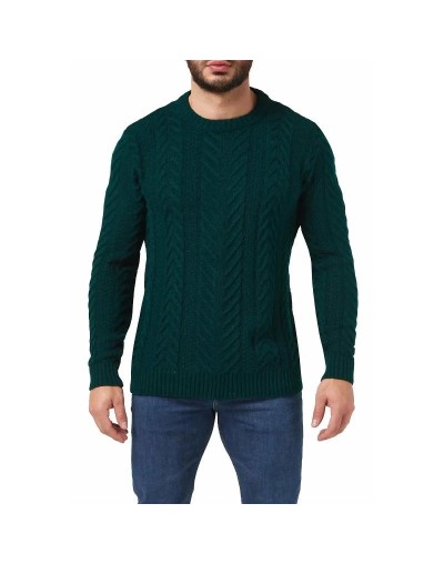 LHC755 Saco Trenzas y Arnes Cuello Redondo Color Verde Botella Talla S M L XL