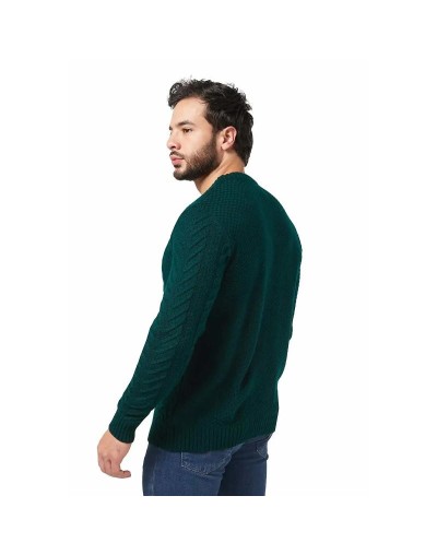 LHC755 Saco Trenzas y Arnes Cuello Redondo Color Verde Botella Talla S M L XL