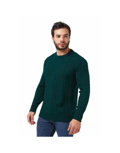 LHC755 Saco Trenzas y Arnes Cuello Redondo Color Verde Botella Talla S M L XL
