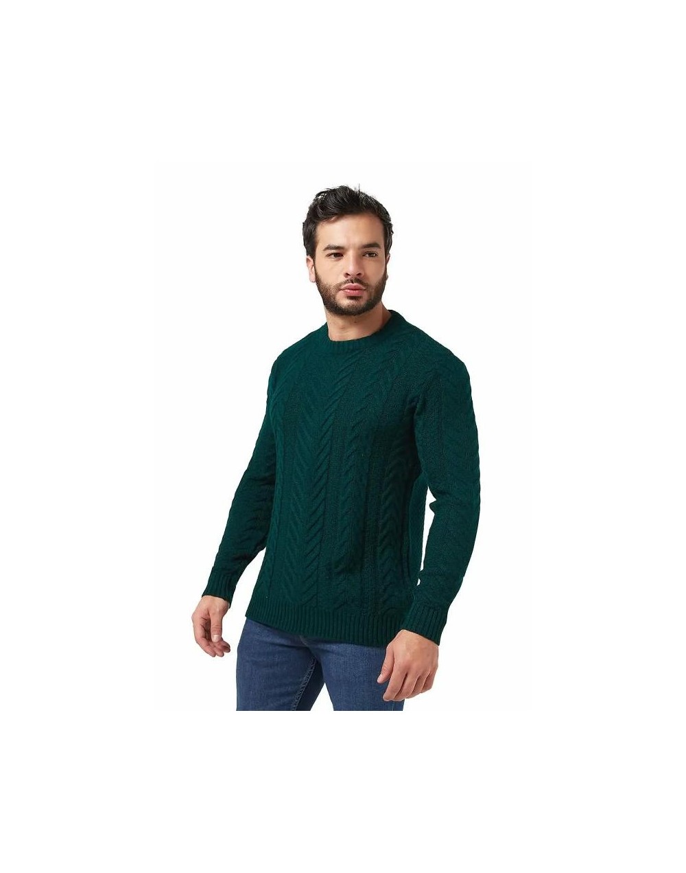LHC755 Saco Trenzas y Arnes Cuello Redondo Color Verde Botella Talla S M L XL