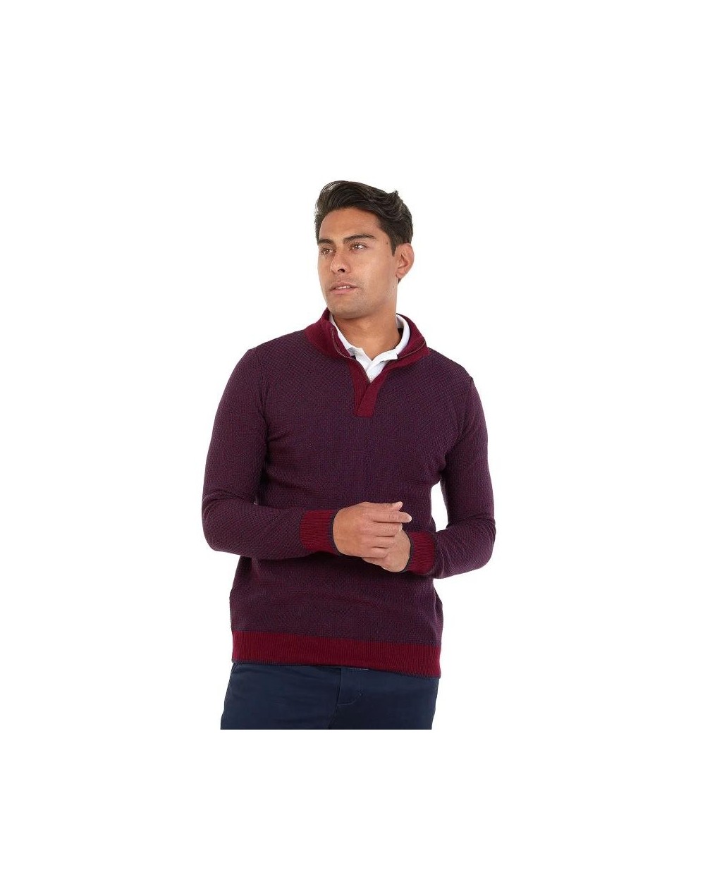 OHC752 Camisero Matizado Color Vinotinto Azul Oscuro Talla S M L XL