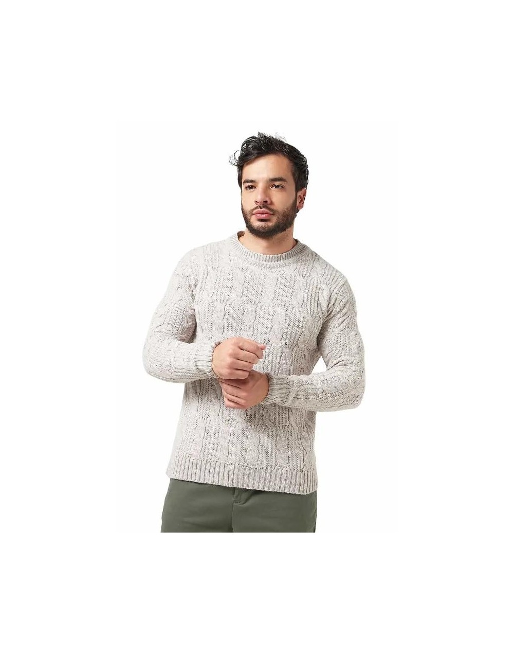 DHC710 Buzo Trenzado Punto Ingles Color Beige Talla XS S M L XL
