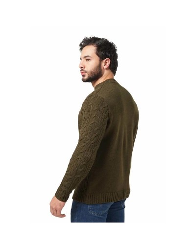 DHC710 Buzo Trenzado Punto Ingles Color Verde Militar Talla XS S M L XL