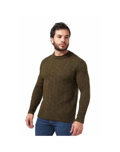 DHC710 Buzo Trenzado Punto Ingles Color Verde Militar Talla XS S M L XL