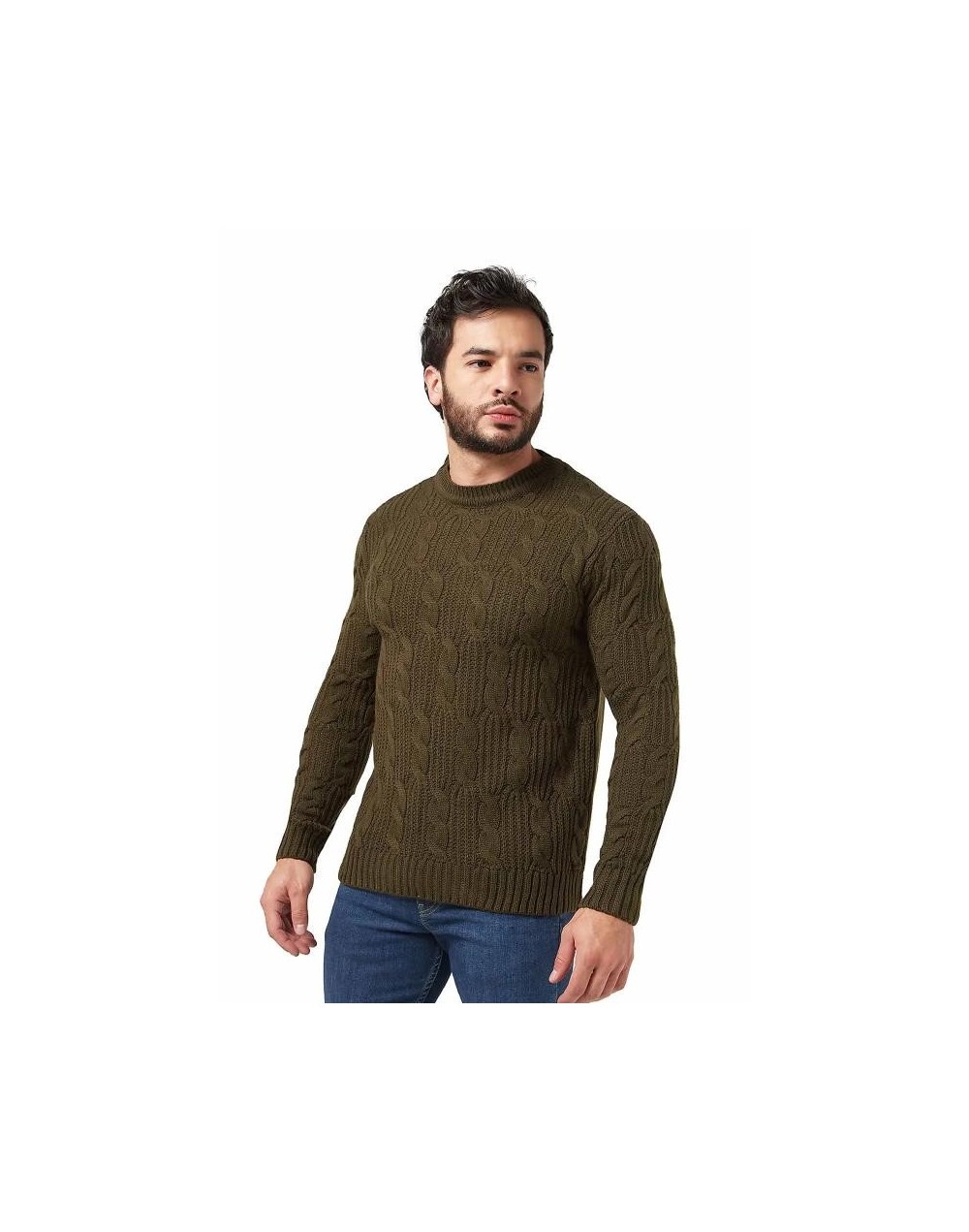 DHC710 Buzo Trenzado Punto Ingles Color Verde Militar Talla XS S M L XL