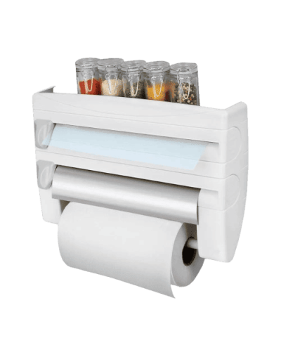 Dispensador de Cocina 4 en 1 con Repisa para Especias