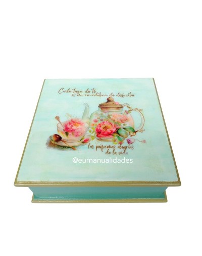 Caja cuatro divisiones tetera cristal