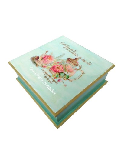 Caja cuatro divisiones tetera cristal