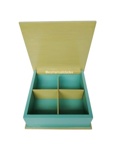 Caja cuatro divisiones tetera cristal