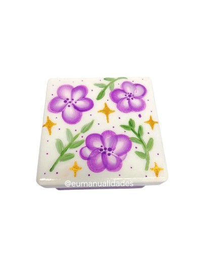 Caja mini flores pinceladas
