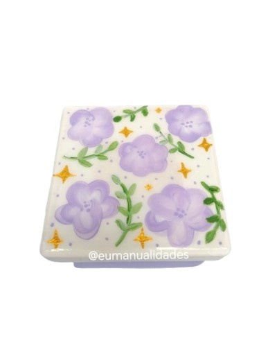 Caja mini flores pinceladas