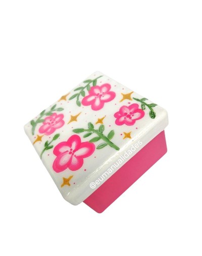 Caja mini flores pinceladas