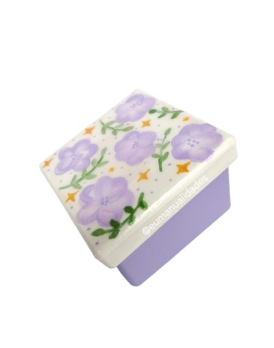 Caja mini flores pinceladas