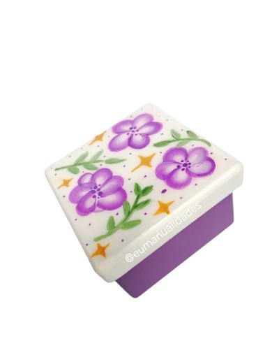 Caja mini flores pinceladas