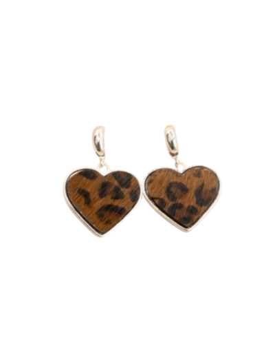 Arete Corazón Animal print  