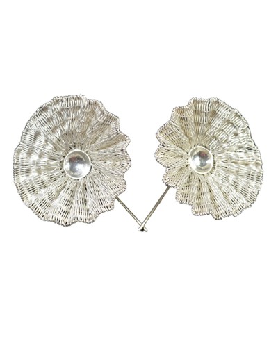 Aretes La Cosecha tejidos en plata | Ilú joyería artesanal