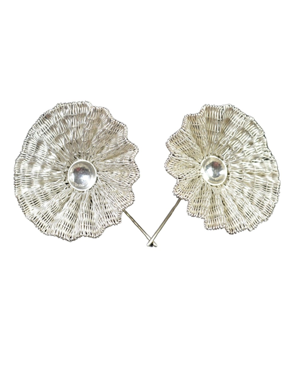 Aretes La Cosecha tejidos en plata | Ilú joyería artesanal