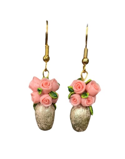 Mini jarrones con rosas salmón