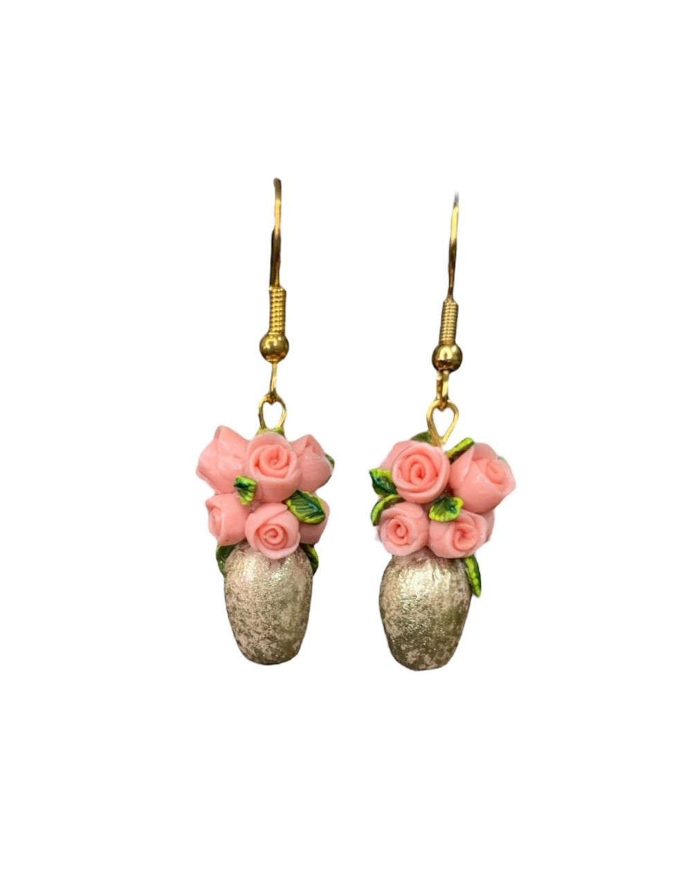 Mini jarrones con rosas salmón