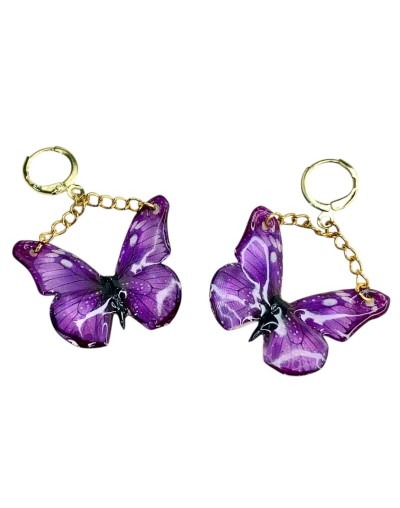 Aretes Mariposas color violeta
