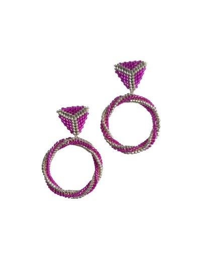 Aretes circulares Colección alma rosa