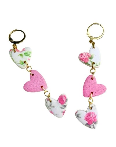 Aretes tres corazones