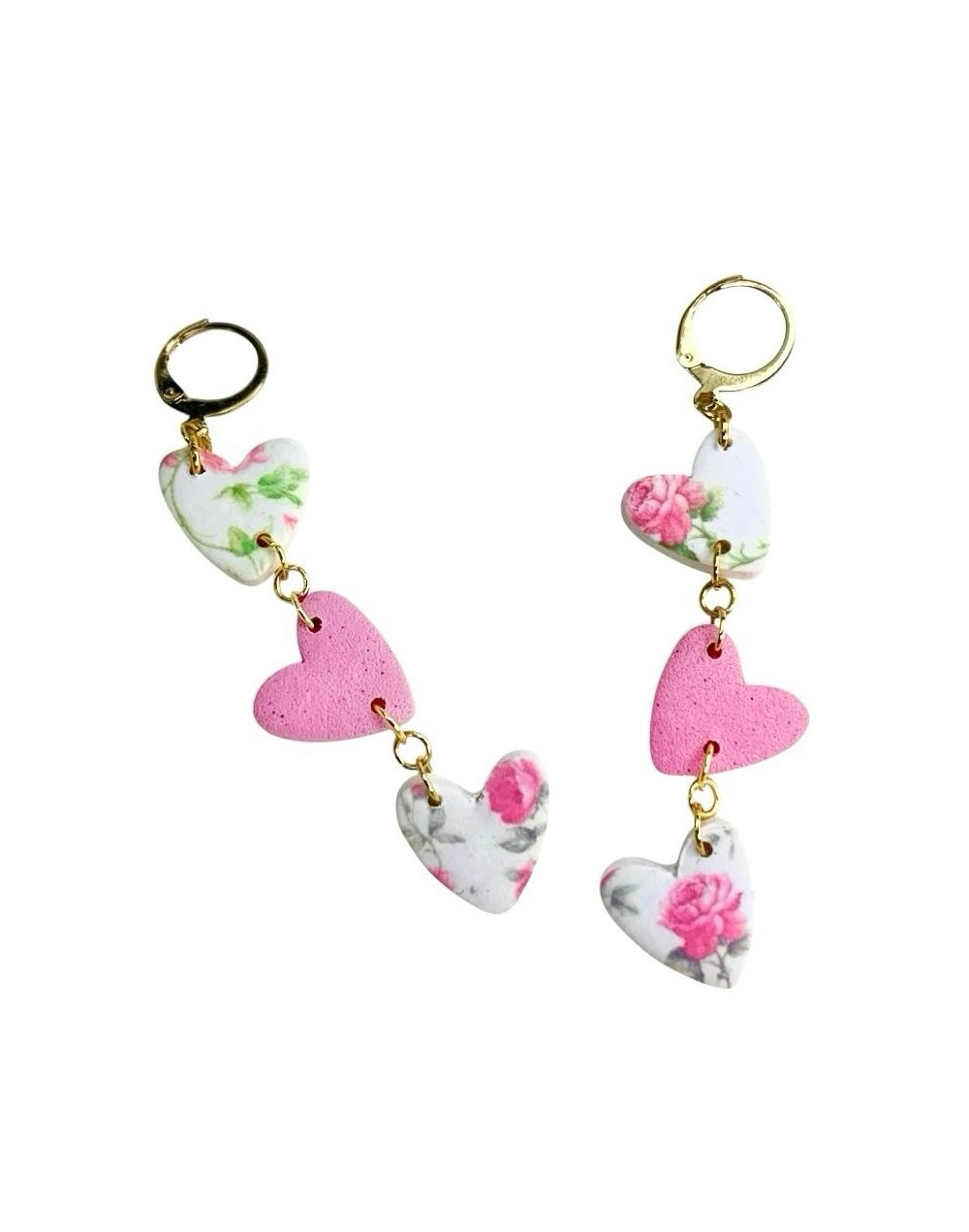Aretes tres corazones