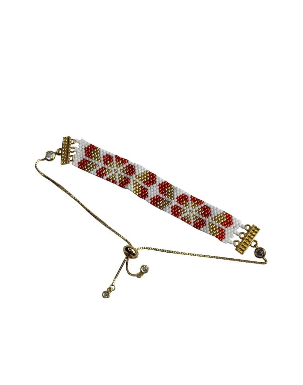 Pulsera con Flores naranjas