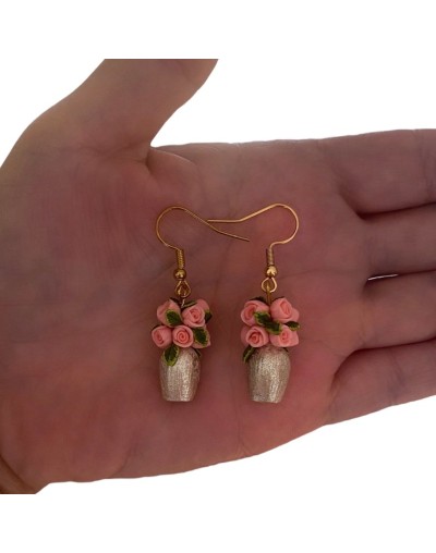 Mini jarrones con rosas salmón