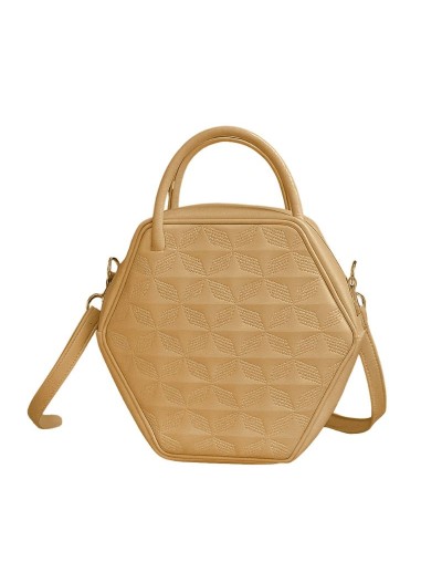 Bolso en cuero estilo hexagonal