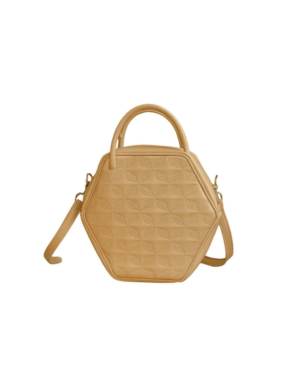 Bolso en cuero estilo hexagonal
