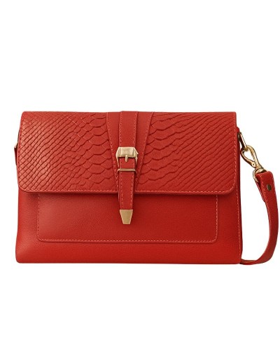 Bolso Cartera roja en cuero genuino