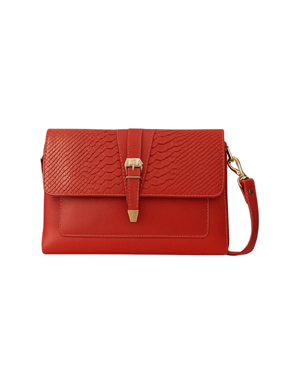 Bolso Cartera roja en cuero genuino