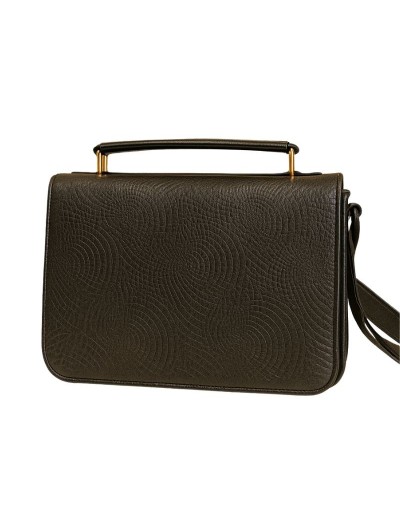 Cartera en cuero color negro