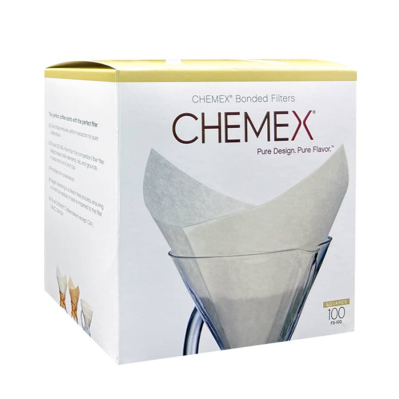 Filtros Chemex 6 Tazas Cuadrados 100 unidades