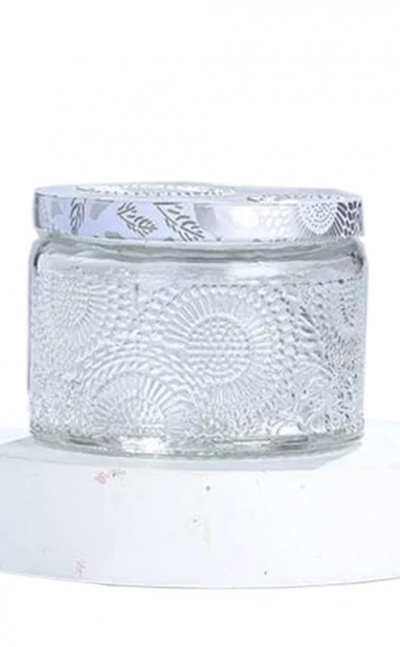 Envase vidrio 100 gr relieve tapa aluminio (x 5 ud)