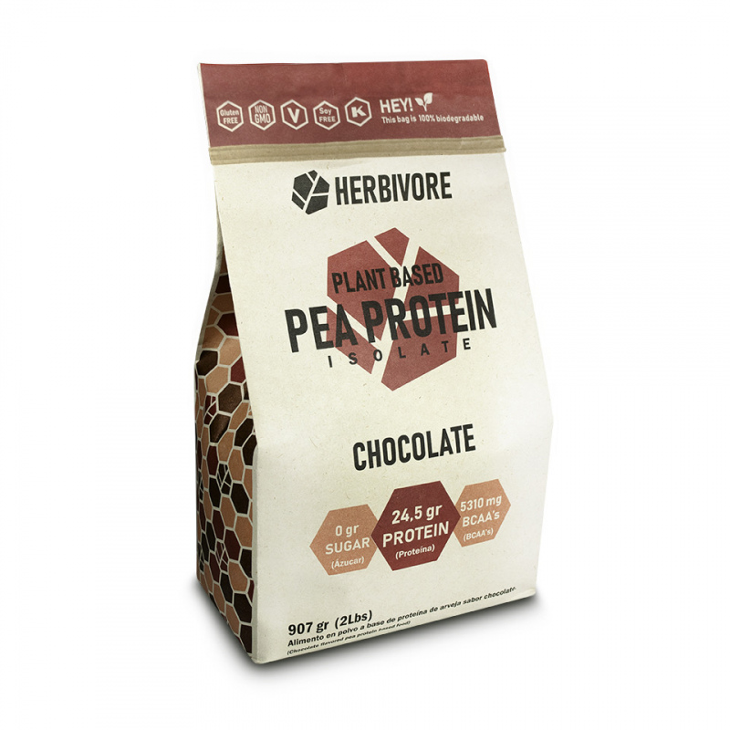 Proteína vegana herbivore pea protein isolate – chocolate