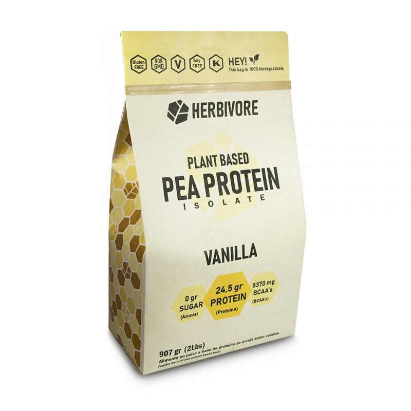 Proteína vegana herbivore pea protein isolate – vanilla