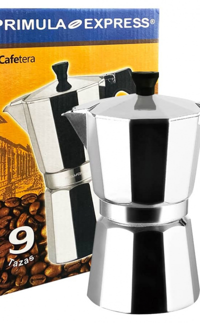 Cafetera Moka Primula Express Plateada (9 Tazas de espresso - 420 ml)