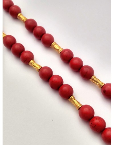 Collar Piedra Natural Coral